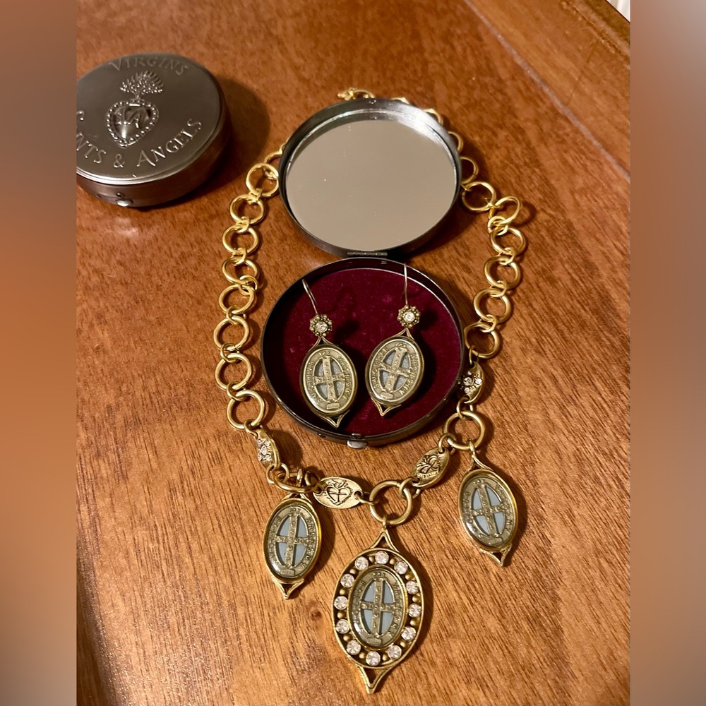 RARE***Virgin Saints & Angels Betty Necklace with matching earrings